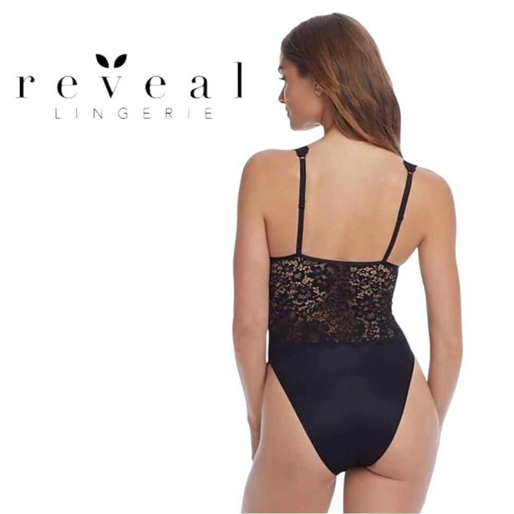 New Reveal Lingerie The Chloe Midnight Black Lace Wire Free Bodysuit S - Picture 3 of 3